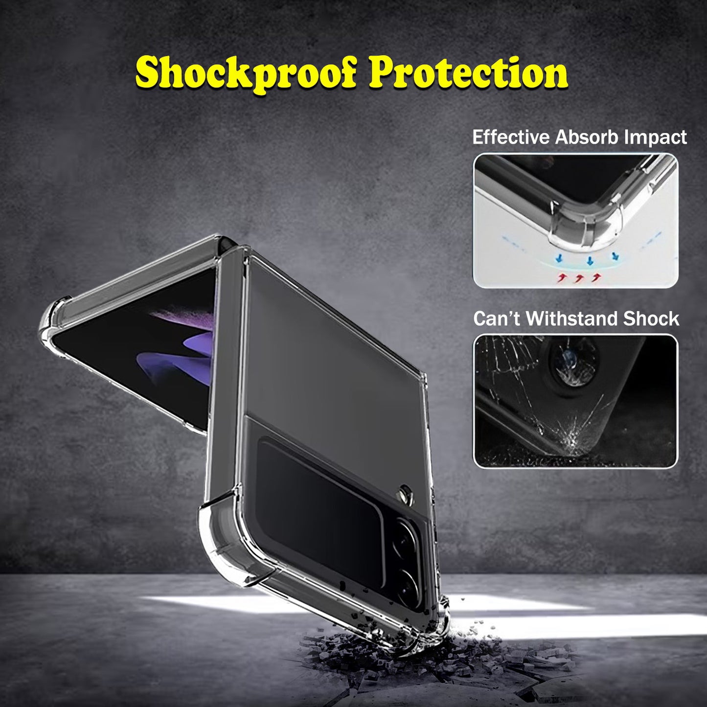 Antishock Clear Case For Samsung Galaxy Flip 3