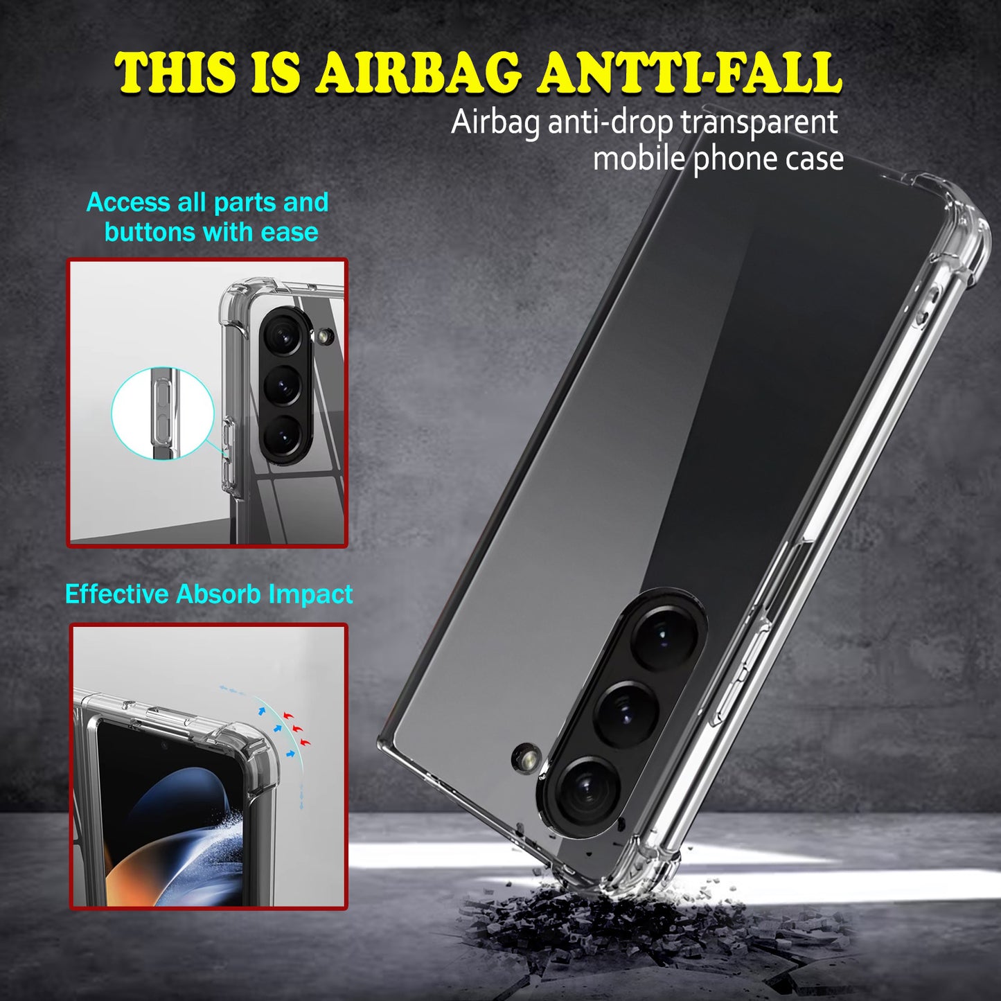 Antishock Clear Case For Samsung Galaxy Fold 5