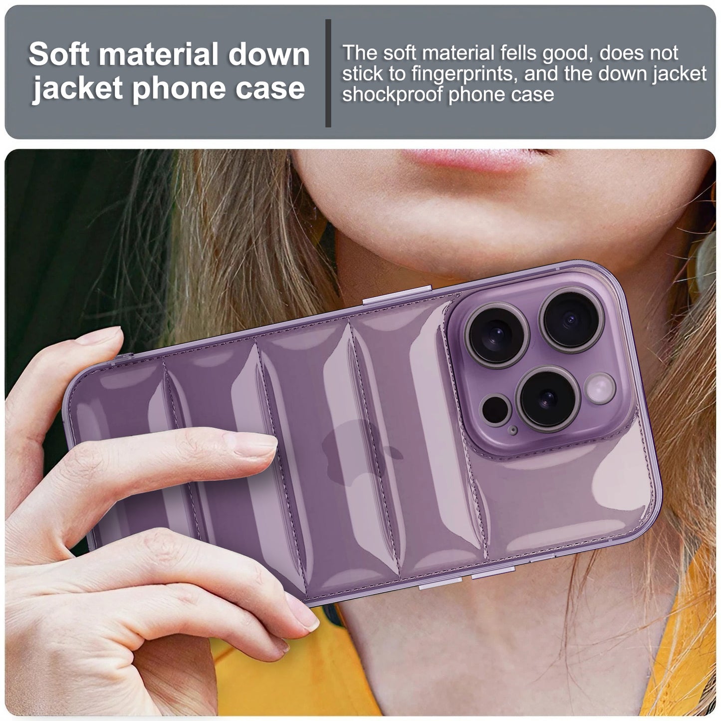 Ultra-Thin Transparent Puffer Back Cover for Apple iPhone 15 Pro