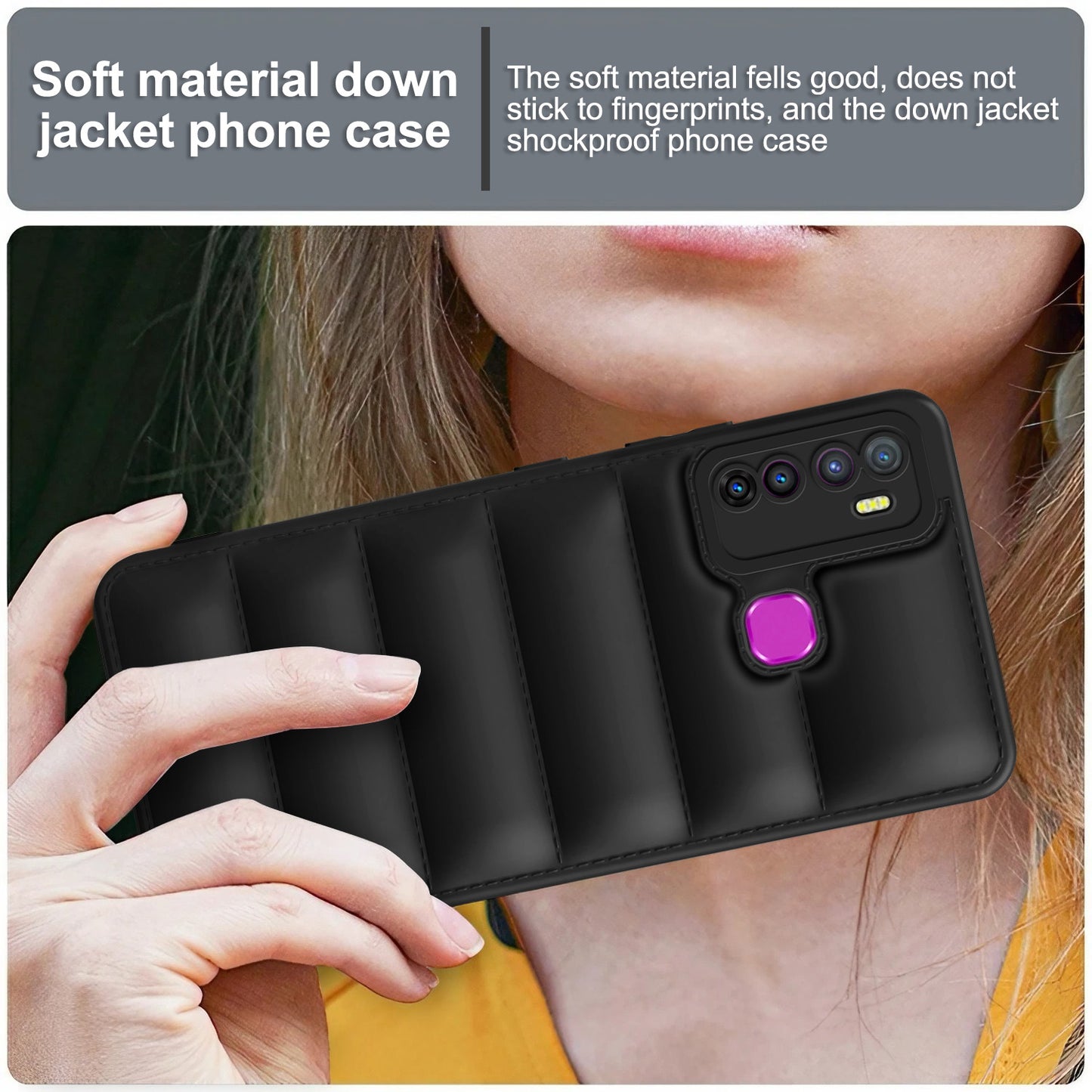 Puffer Back Cover for Infinix Hot 9